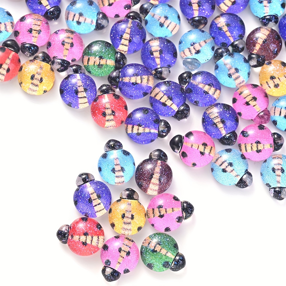 Art Craft Ladybug - iYOE 50pcs 6x8mm Patch Resin Kumbang