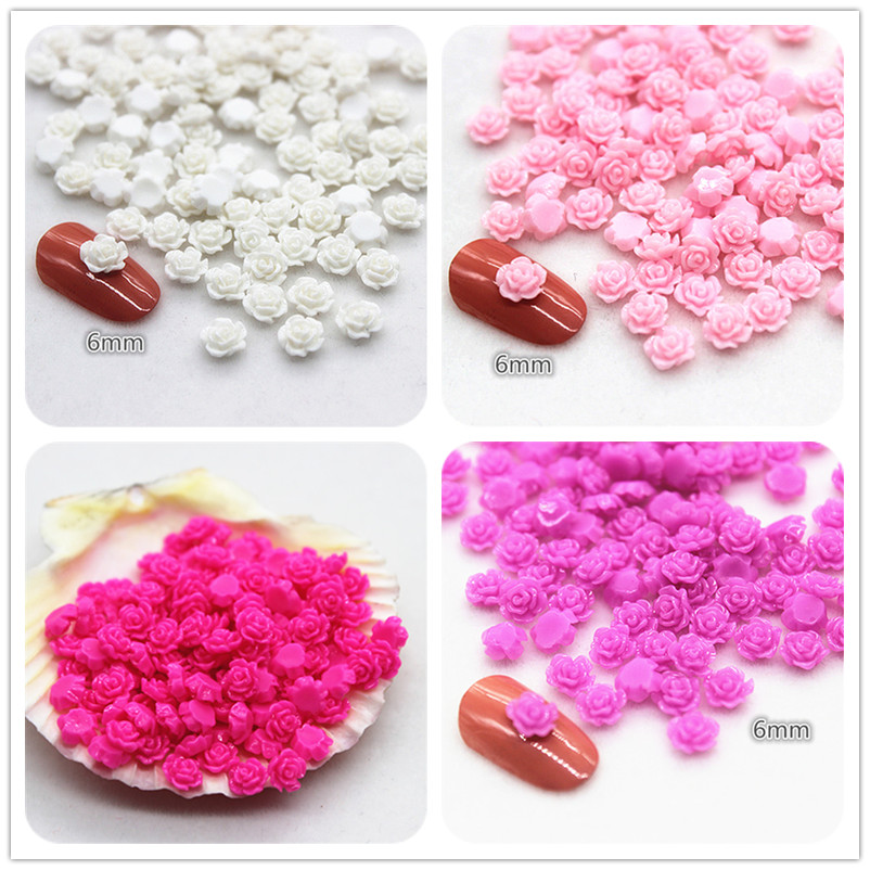 Art Craft Rose - 100 Pcs 6 Mm Resin Mini