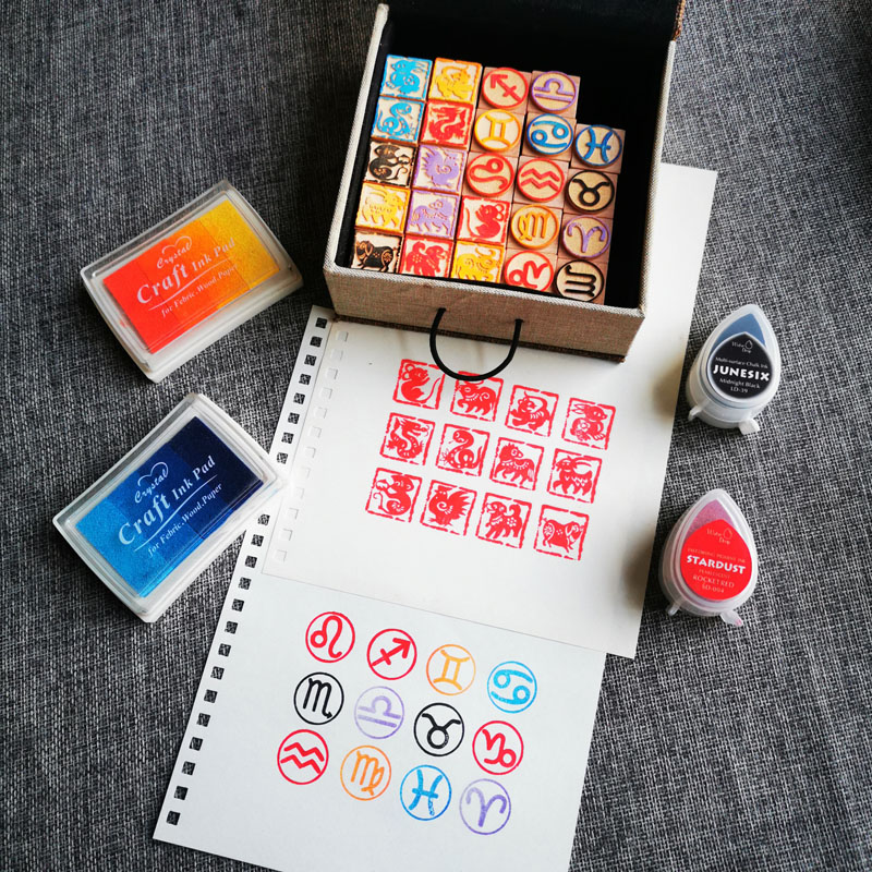 Stamping Ink Pad - DIY dua belas segel zodiak dua
