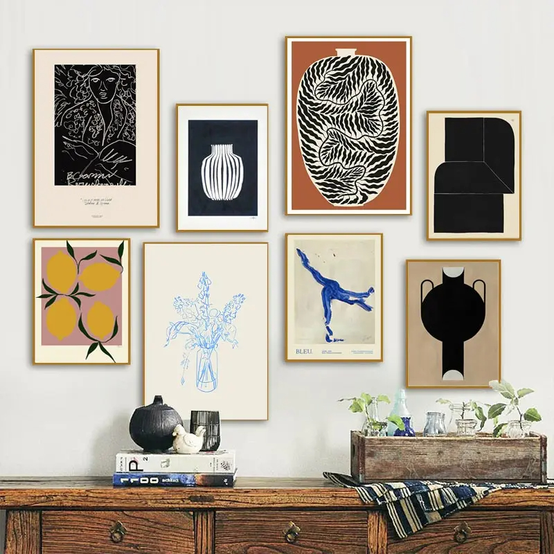 Art Craft Vase - Poster Seni Dinding Geometris Vas Lemon