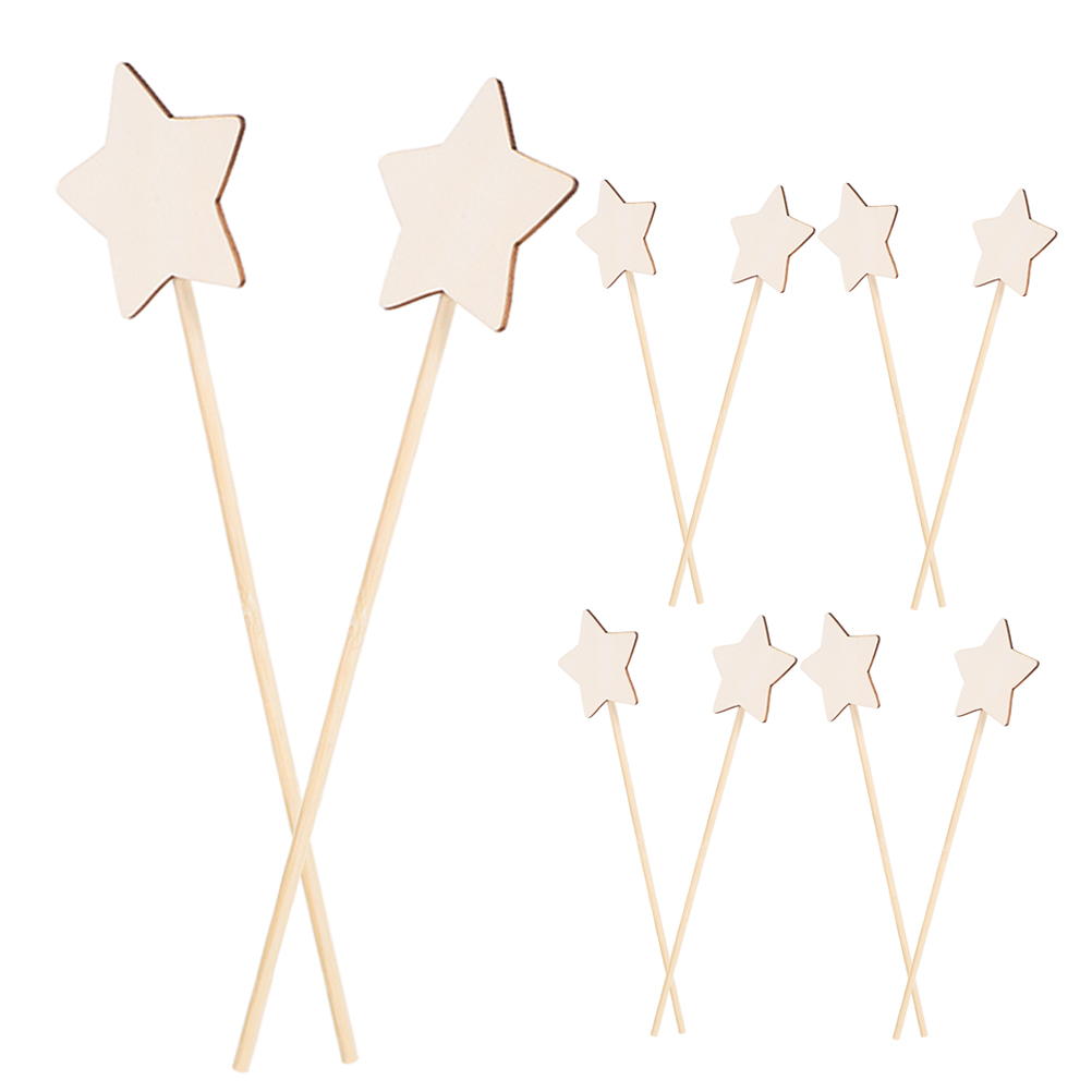 Art Craft Stick - 10 buah Tongkat Bintang Kayu DIY
