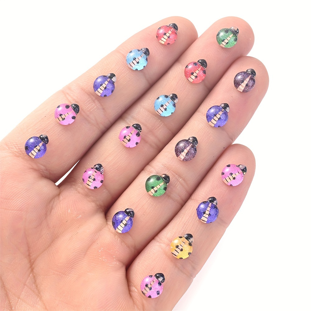 iYOE 50pcs 6x8mm Patch Resin K - Art Craft Ladybug ulasan dan harga