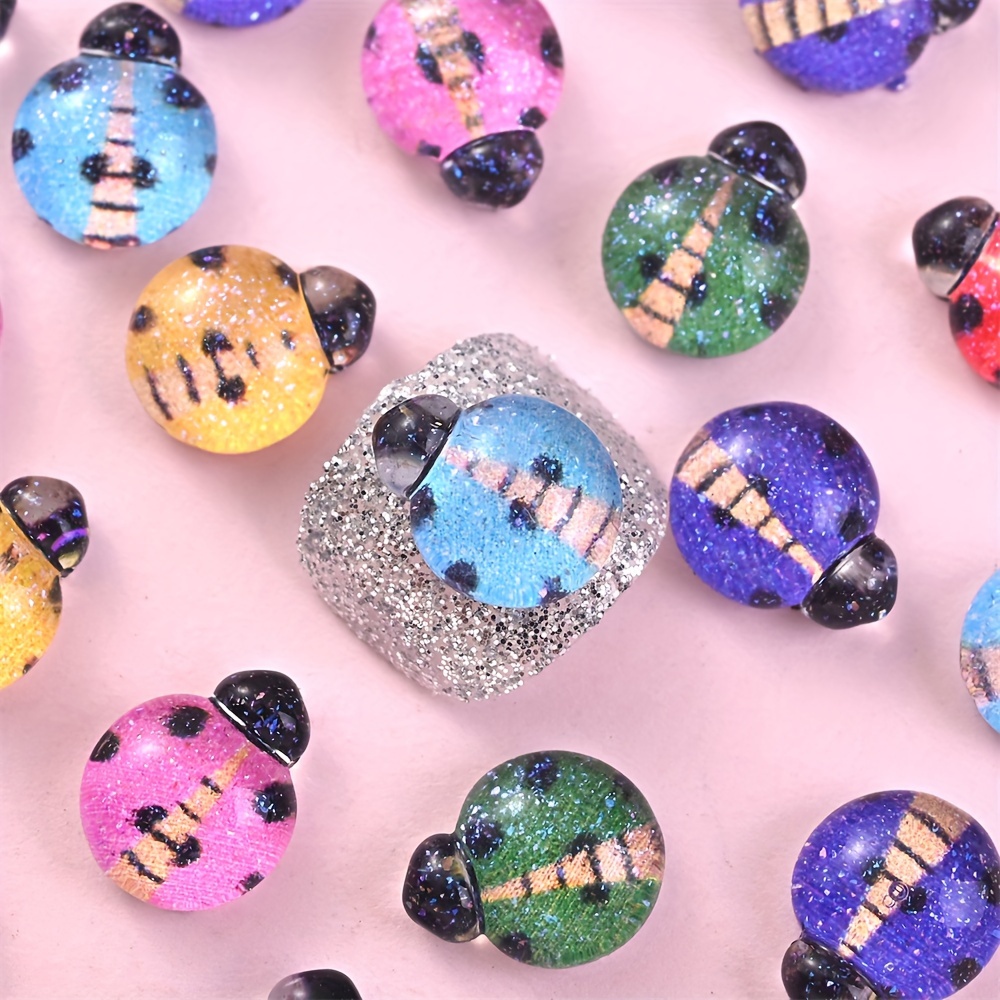 iYOE 50pcs 6x8mm Patch Resin K - Art Craft Ladybug ulasan dan harga
