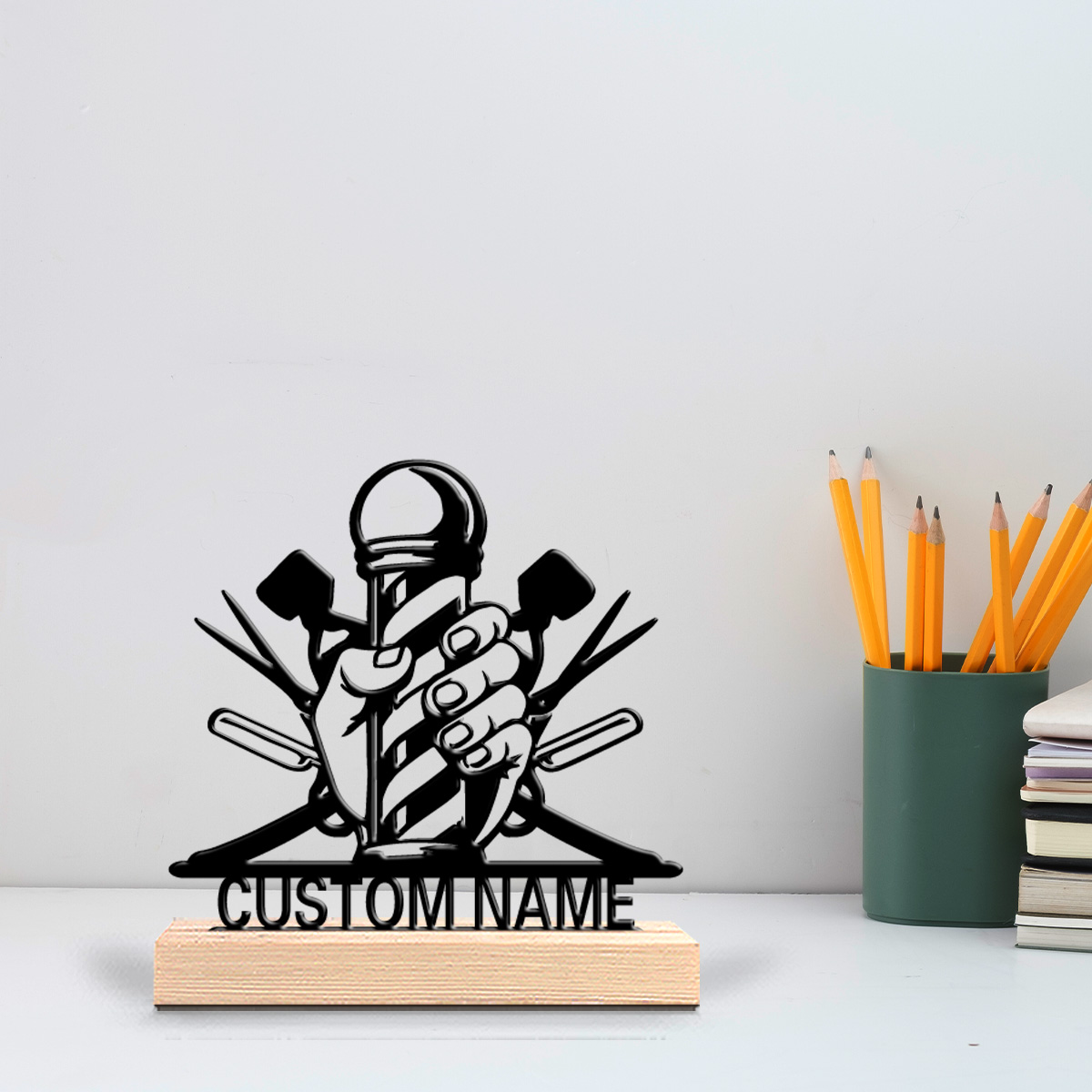 1pc Patung Logam Tukang Cukur  - Art Craft Names ulasan dan harga