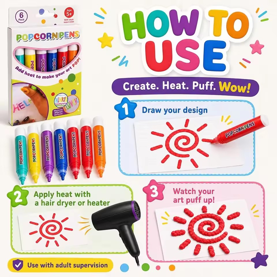 Set Pena Popcorn Puffy, Kit Sp - Art Craft Book ulasan dan harga
