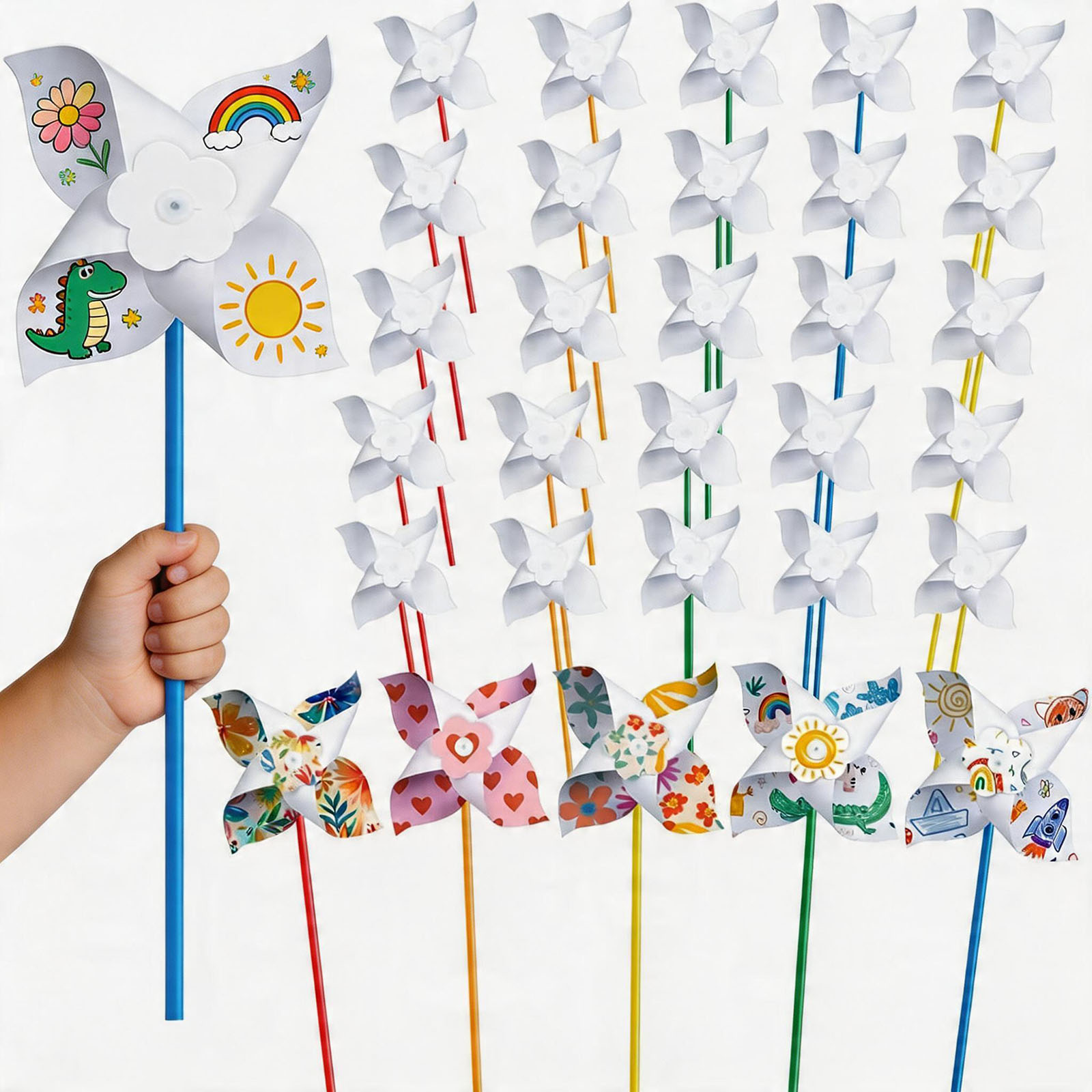 100Pcs Kerajinan Kincir Kertas - Art Craft Earth Day ulasan dan harga