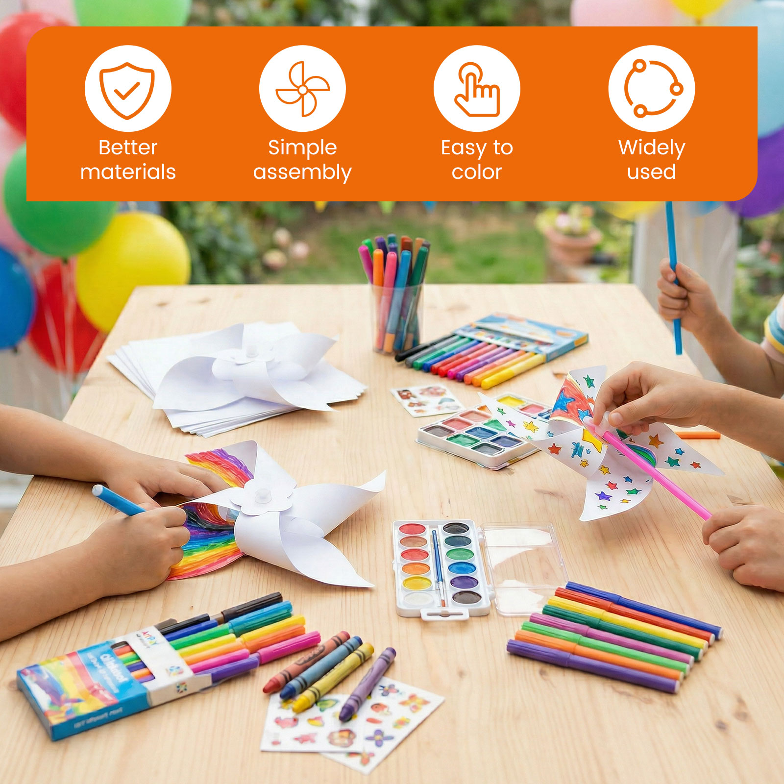 100Pcs Kerajinan Kincir Kertas - Art Craft Earth Day ulasan dan harga