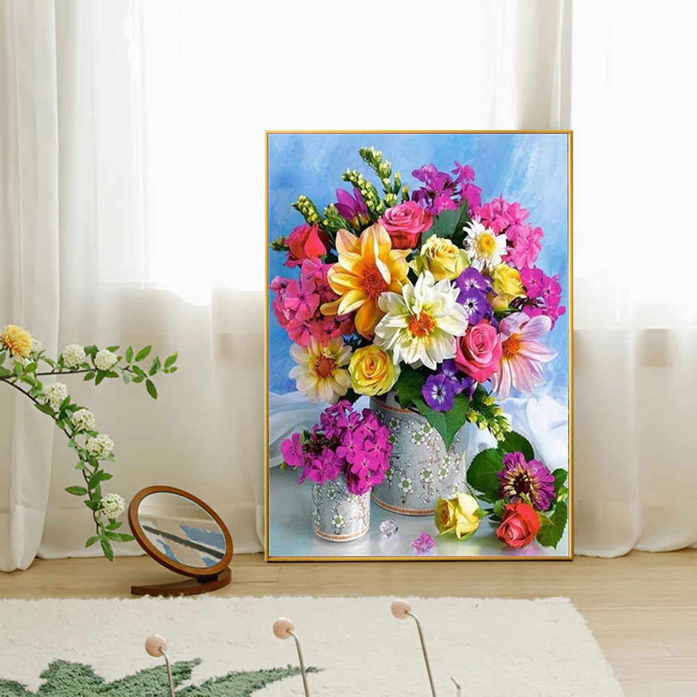 Lukisan Berlian 5D Motif Bunga - Art Craft Vase ulasan dan harga