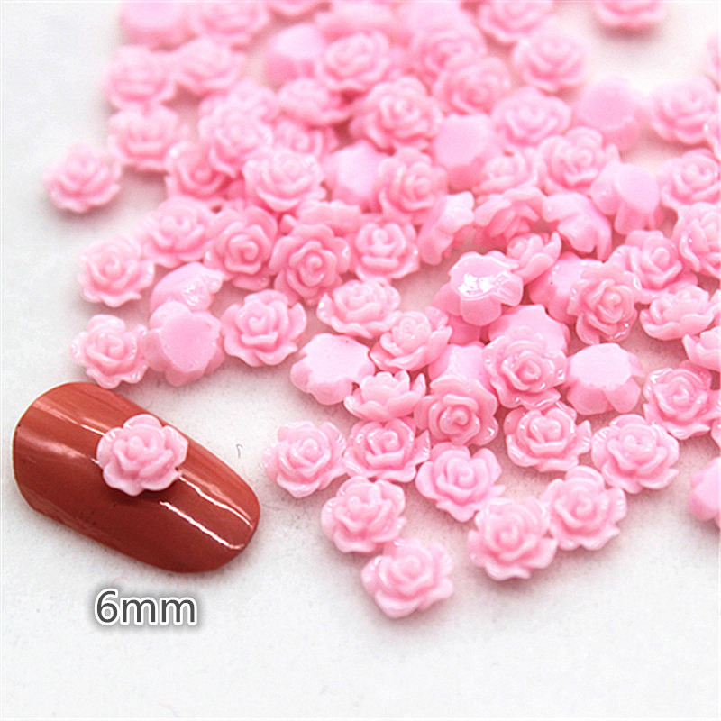 100 Pcs 6 Mm Resin Mini Rose B - Art Craft Rose ulasan dan harga