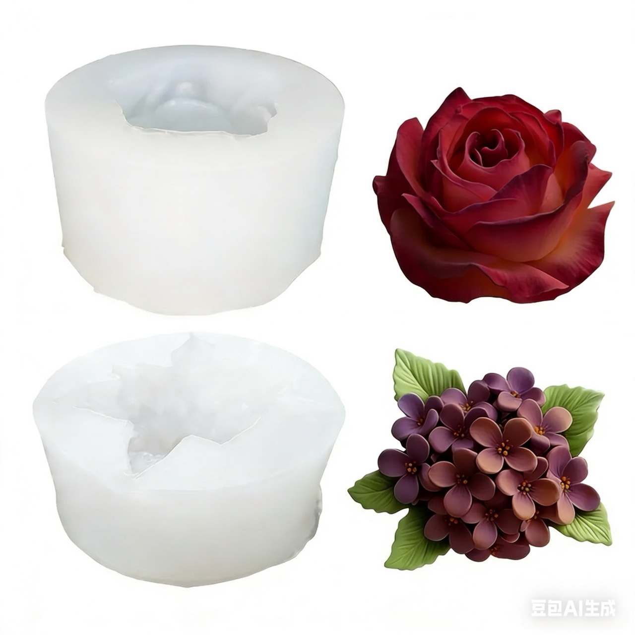 2 Buah Cetakan Silikon Bunga M - Art Craft Rose ulasan dan harga