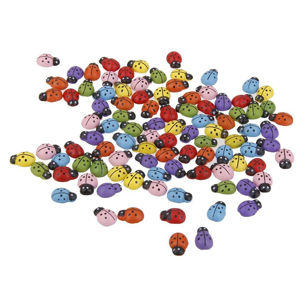 100 Buah Miniatur Kumbang Kayu - Art Craft Ladybug ulasan dan harga